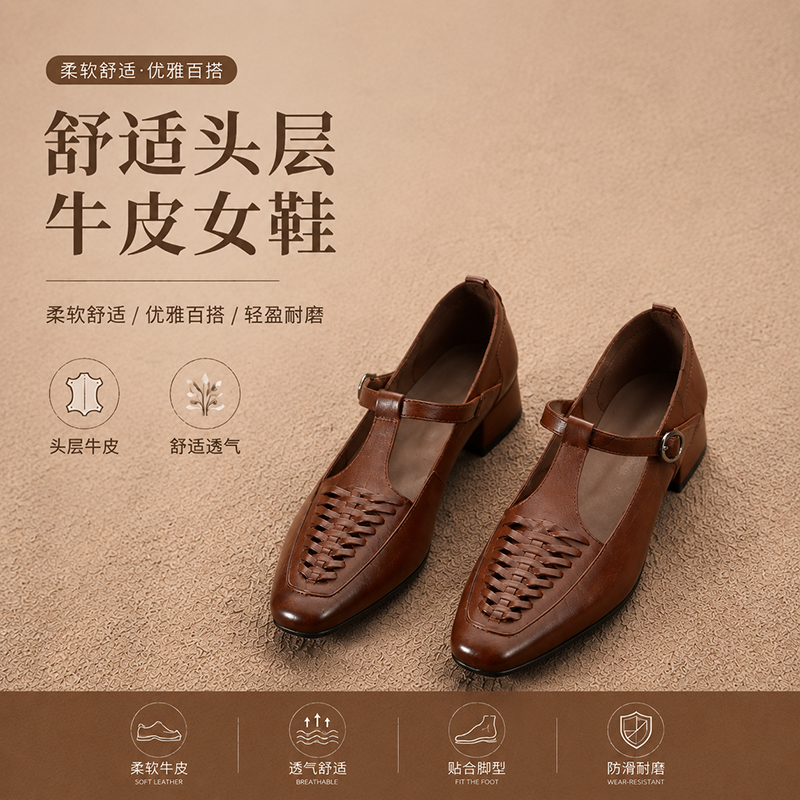 Ccarbon 牛皮女鞋